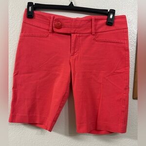 LILLY PULITZER Pink Coral Orange Stretch Cotton Bermuda Golf Shorts Women's 6.